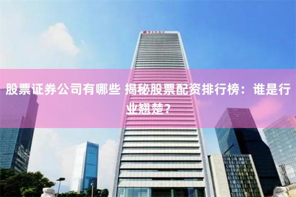 股票证券公司有哪些 揭秘股票配资排行榜：谁是行业翘楚？